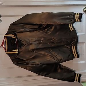 Vintage Pro Classic Wisconsin Wildlife Foundation Satin Quilted Jacket‎ Large